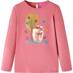 Kindershirt met lange mouwen 116 oudroze