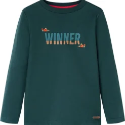 Kindershirt met lange mouwen 104 donkergroen
