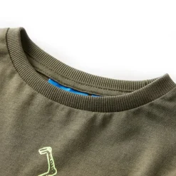 Kindershirt met lange mouwen 92 kakikleurig