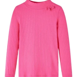 Kindershirt met lange mouwen geribd 92 felroze