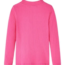 Kindershirt met lange mouwen geribd 92 felroze