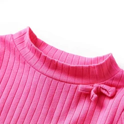 Kindershirt met lange mouwen geribd 92 felroze