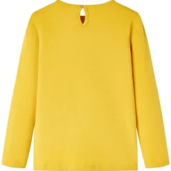 Kindershirt met lange mouwen 116 okerkleurig