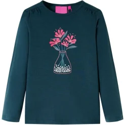 Kindershirt met lange mouwen 104 donkergroen