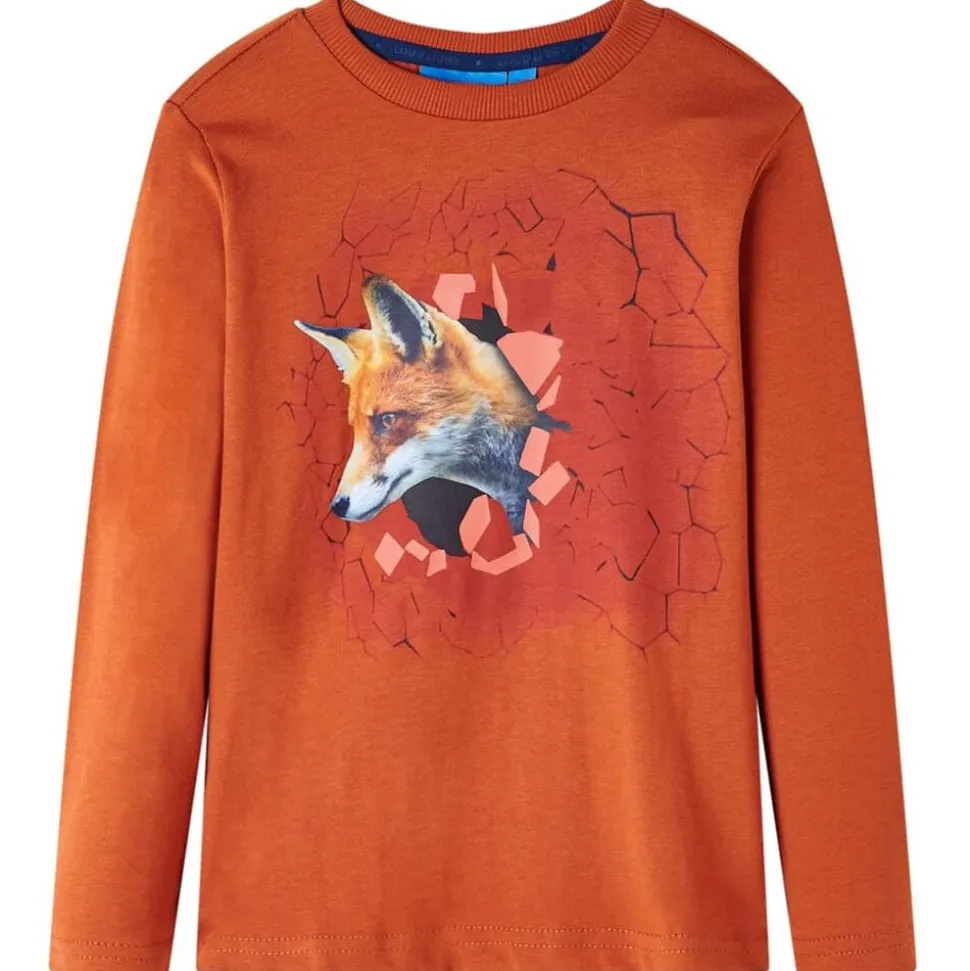 Kindershirt met lange mouwen 92 lichtroestkleurig