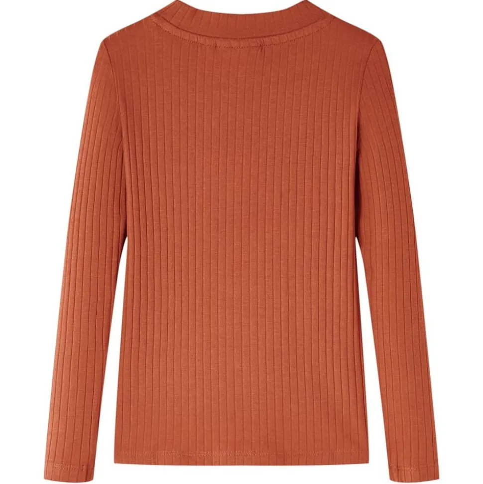 Kindershirt met lange mouwen 92 cognackleurig