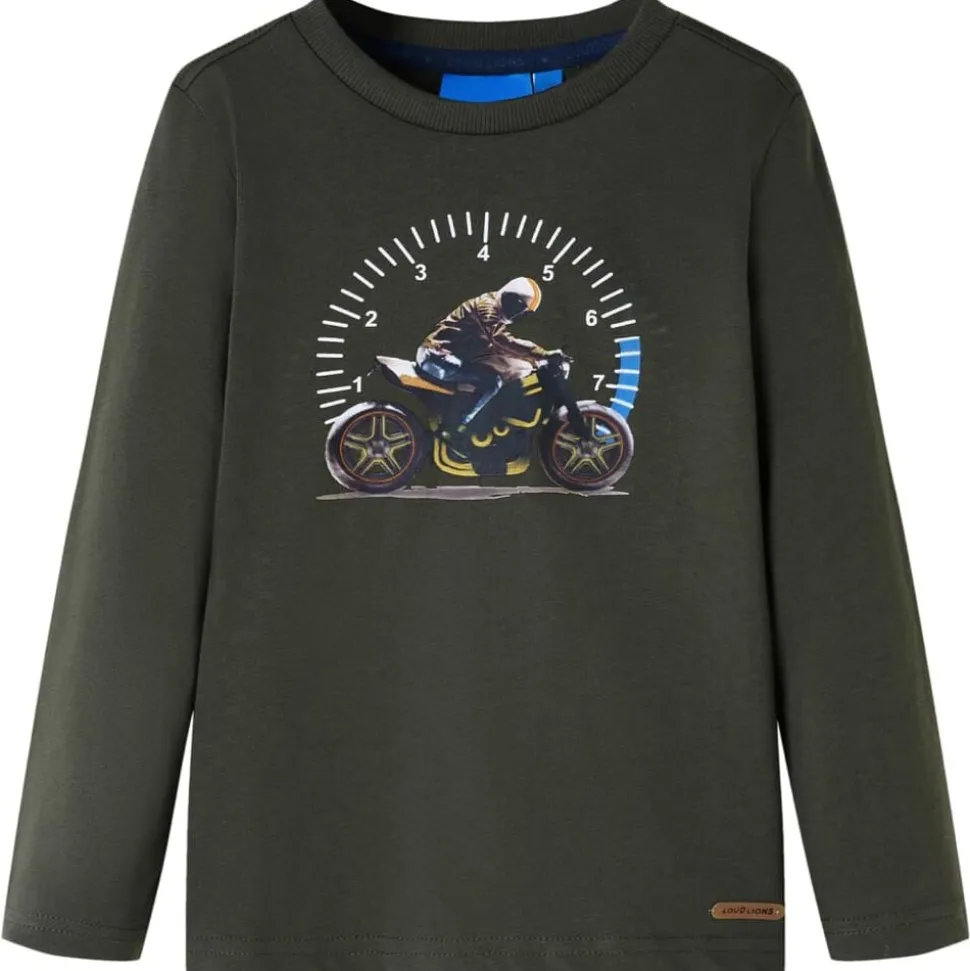 Kindershirt met lange mouwen 104 kakikleurig
