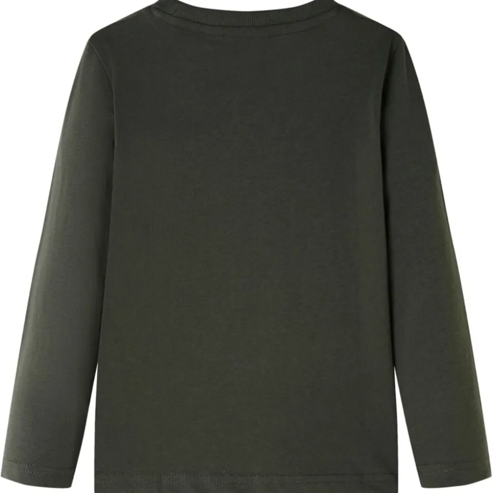 Kindershirt met lange mouwen 104 kakikleurig