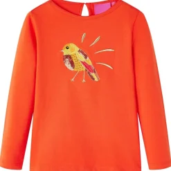Kindershirt met lange mouwen 92 donkeroranje