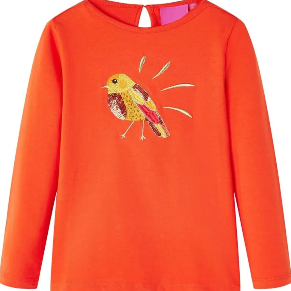 Kindershirt met lange mouwen 92 donkeroranje