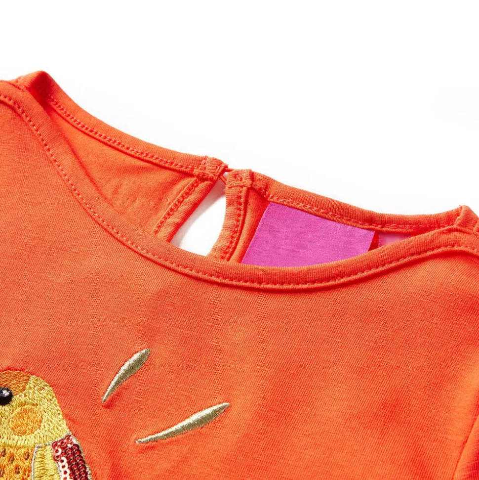 Kindershirt met lange mouwen 92 donkeroranje