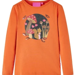 Kindershirt met lange mouwen 92 oranjebruin