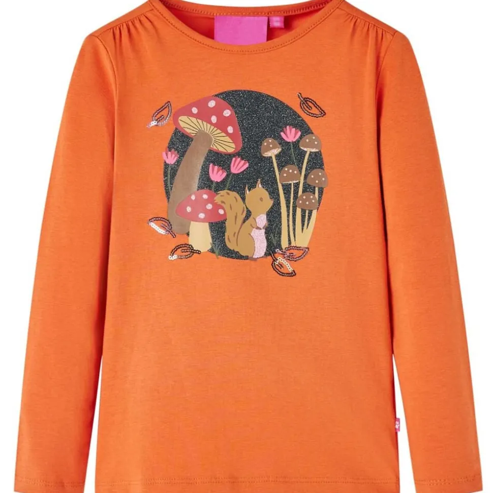Kindershirt met lange mouwen 92 oranjebruin