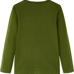 Kindershirt met lange mouwen 104 donkerkakikleurig