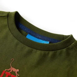 Kindershirt met lange mouwen 104 donkerkakikleurig