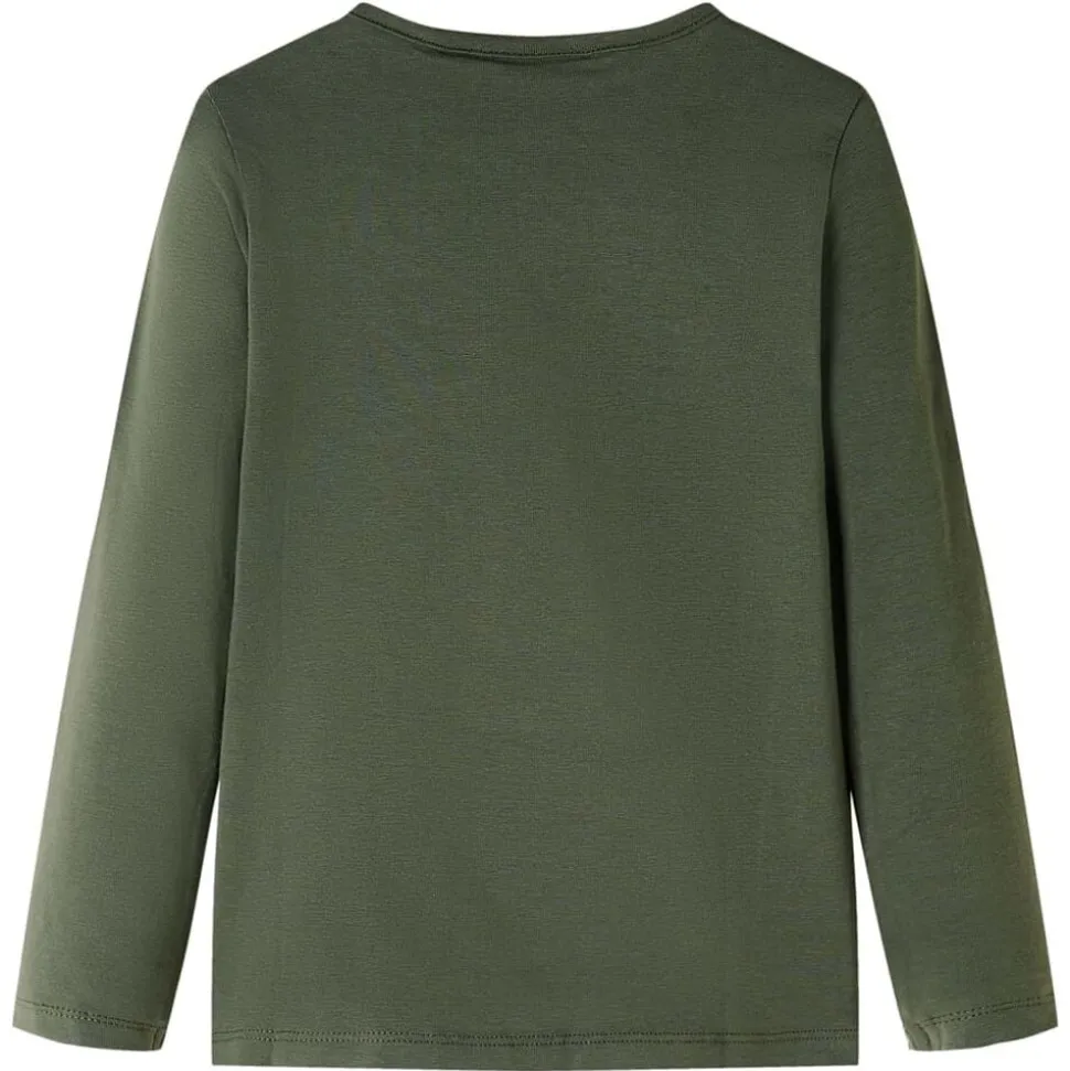 Kindershirt met lange mouwen 104 kakikleurig