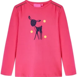 Kindershirt met lange mouwen 104 felroze