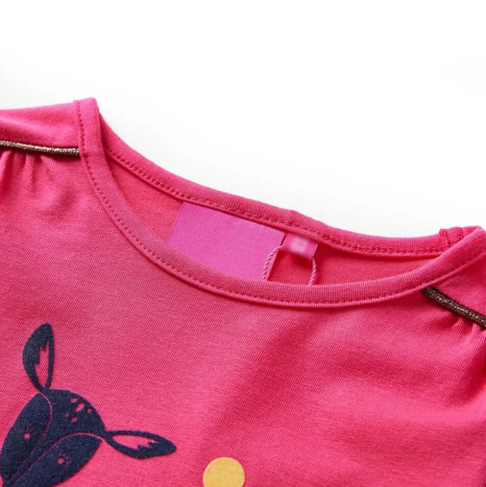 Kindershirt met lange mouwen 104 felroze