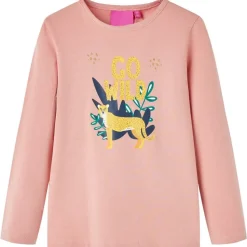 Kindershirt met lange mouwen 128 lichtroze