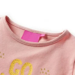 Kindershirt met lange mouwen 128 lichtroze
