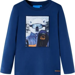 Kindershirt met lange mouwen 92 jeansblauw