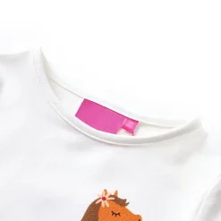 Kindershirt met lange mouwen 104 ecrukleurig