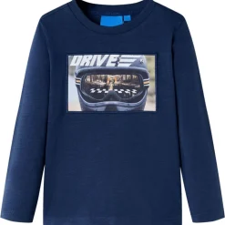 Kindershirt met lange mouwen 104 gemêleerd marineblauw