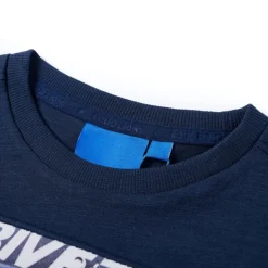 Kindershirt met lange mouwen 104 gemêleerd marineblauw
