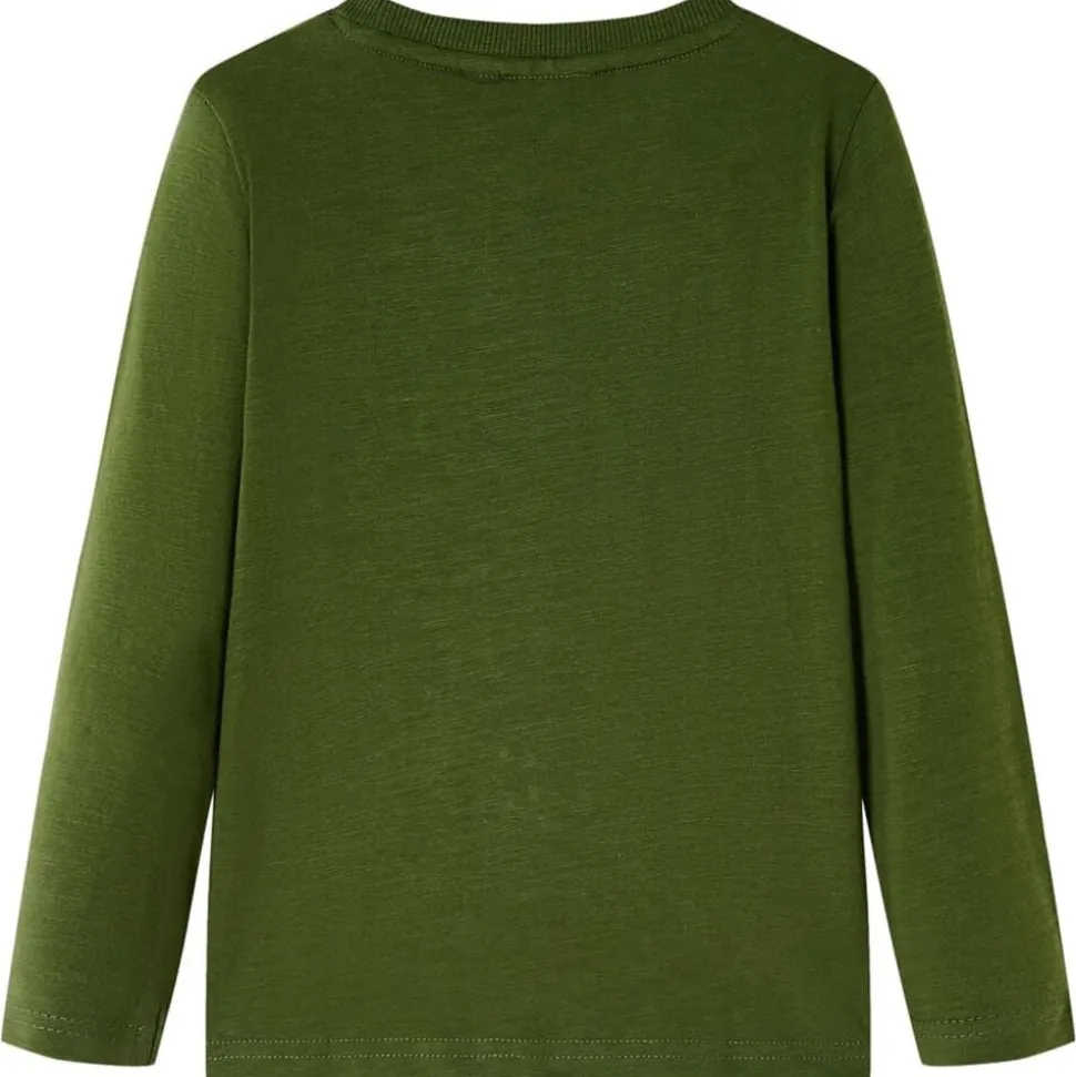 Kindershirt met lange mouwen 104 donkerkakikleurig