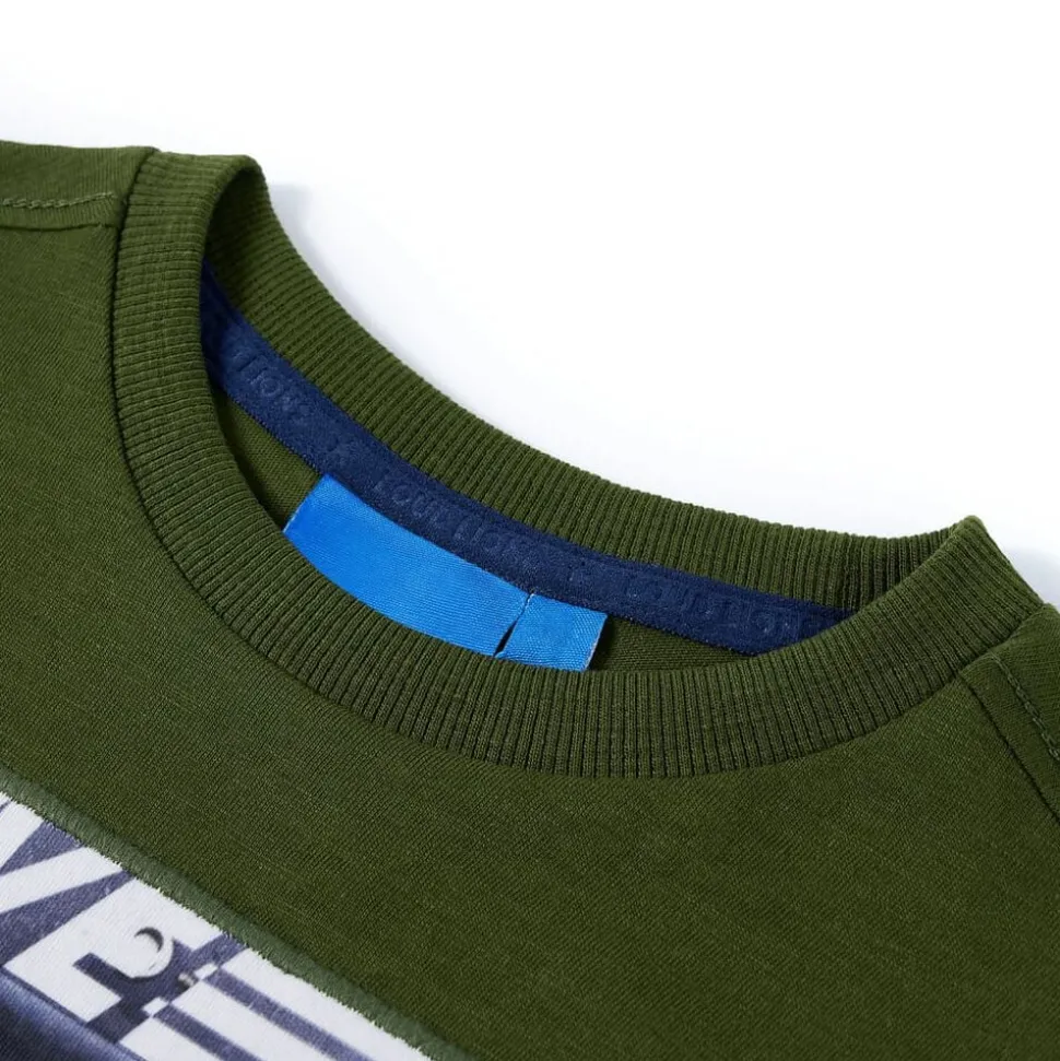 Kindershirt met lange mouwen 104 donkerkakikleurig