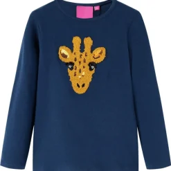 Kindershirt met lange mouwen 116 marineblauw