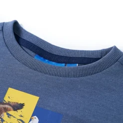 Kindershirt met lange mouwen 116 gemêleerd blauw