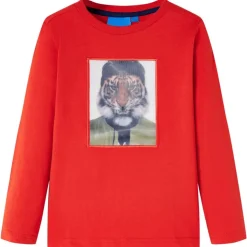 Kindershirt met lange mouwen 128 rood