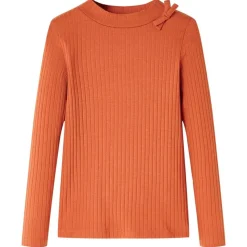 Kindershirt met lange mouwen 92 oranjebruin