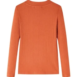 Kindershirt met lange mouwen 92 oranjebruin