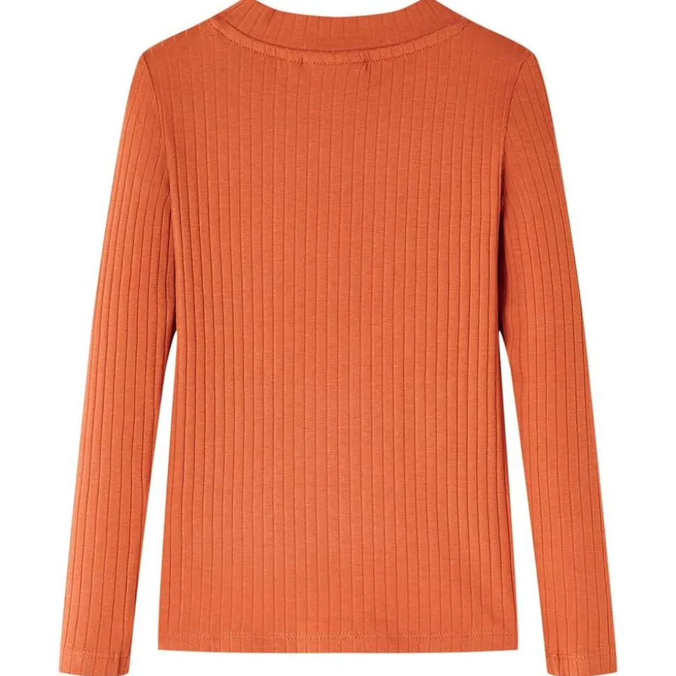 Kindershirt met lange mouwen 92 oranjebruin