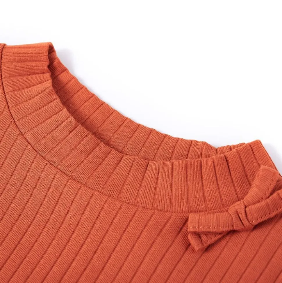 Kindershirt met lange mouwen 92 oranjebruin