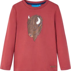 Kindershirt met lange mouwen 116 roodbruin