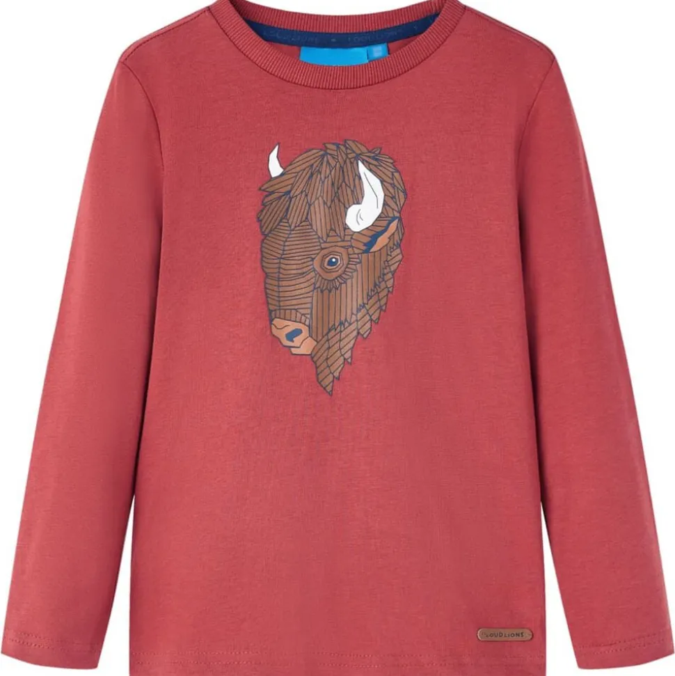 Kindershirt met lange mouwen 116 roodbruin