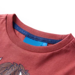 Kindershirt met lange mouwen 116 roodbruin