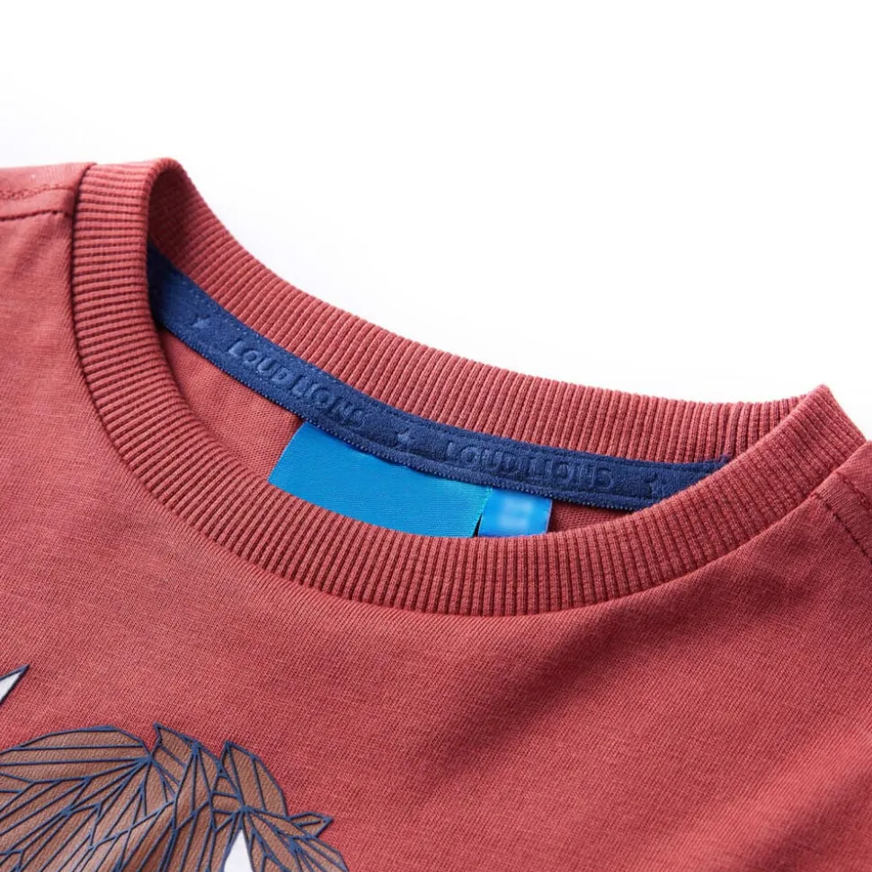 Kindershirt met lange mouwen 116 roodbruin