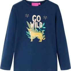 Kindershirt met lange mouwen 128 marineblauw