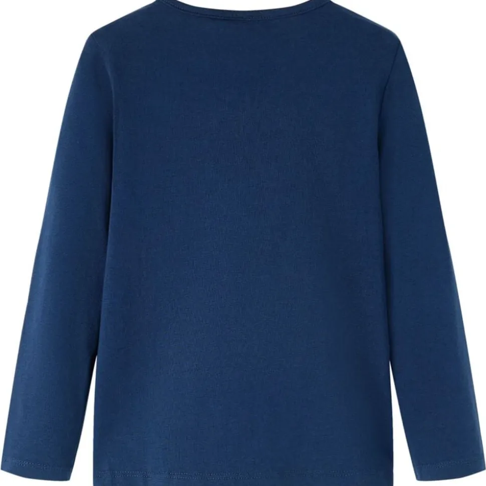 Kindershirt met lange mouwen 128 marineblauw