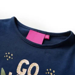 Kindershirt met lange mouwen 128 marineblauw