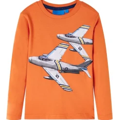 Kindershirt met lange mouwen 92 donkeroranje