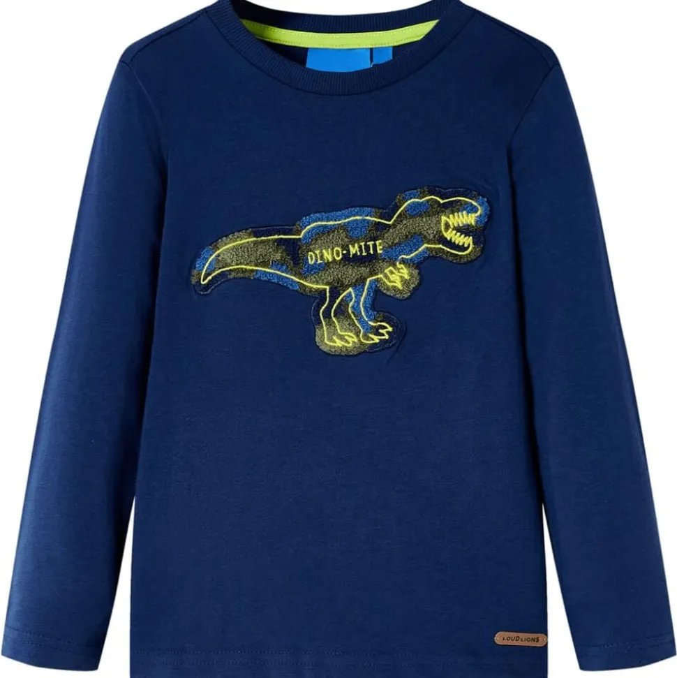 Kindershirt met lange mouwen 104 marineblauw