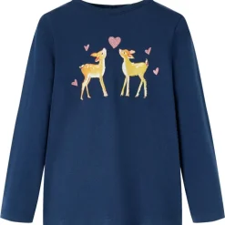 Kindershirt met lange mouwen 92 marineblauw