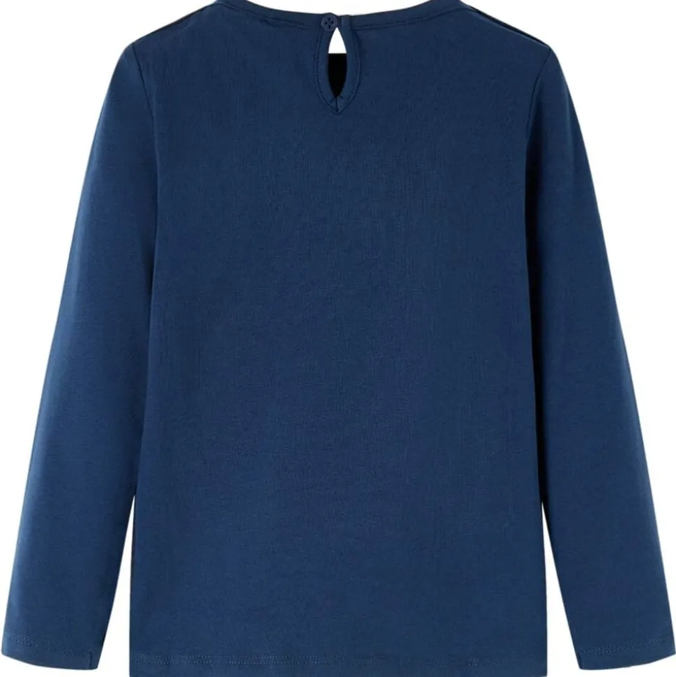 Kindershirt met lange mouwen 92 marineblauw