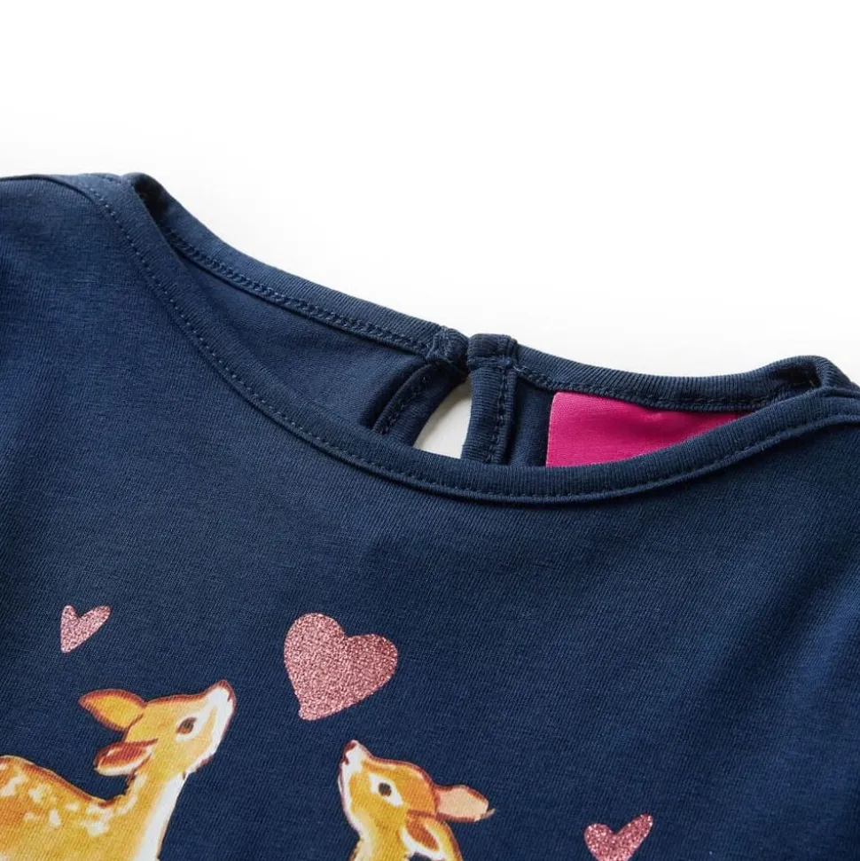 Kindershirt met lange mouwen 92 marineblauw