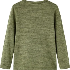 Kindershirt met lange mouwen 104 gemêleerd kakikleurig